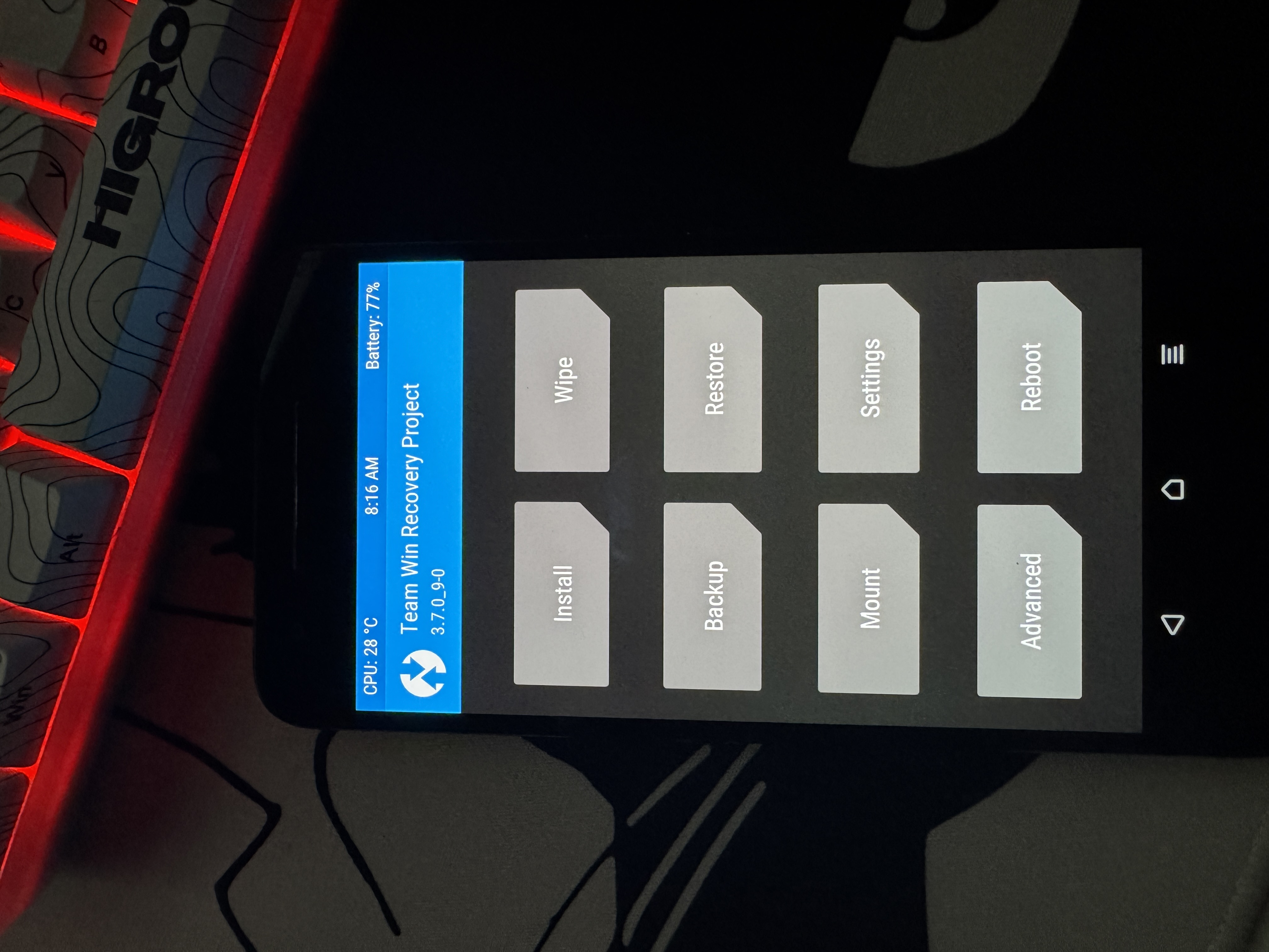 TWRP 3.7.0 running on the Nexus 6P